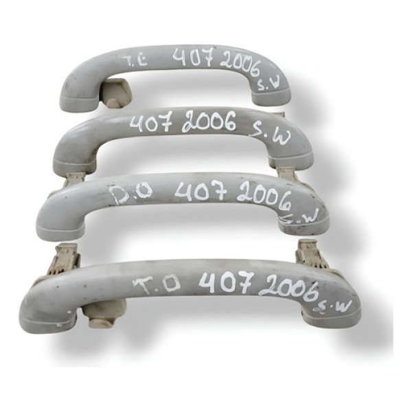 Kit Alças Pega Mão Teto Peugeot 407 Sw 3.0 2006 2007 2008 - Cinza