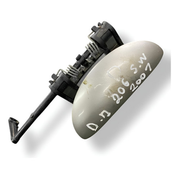 Maçaneta Externa Dianteira Direita Peugeot 206 Sw 2007 2008 Prateado Dianteira