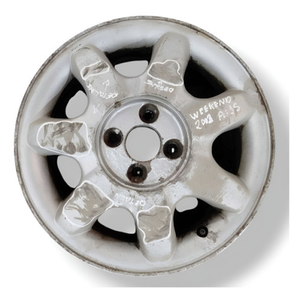 Roda Avulsa Aro 14 Fiat Palio Weekend 1.8 2003 Com Detalhes Prateado