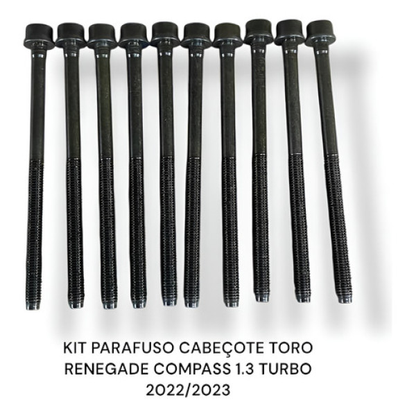 Kit Parafuso Cabeçote Toro Renegade  1.3 Turbo 2022/2023 Prateado