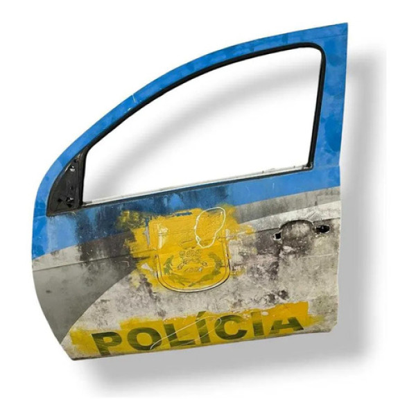 Porta Dianteira Esquerda Vw Voyage 2014 A 2016 Com Detalhe Dianteira Esquerdo Azul