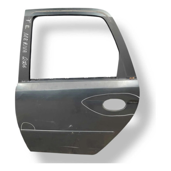 Porta Traseira Esquerda Chevrolet Meriva 2006 2007 Detalhe Traseira Esquerda Cinza