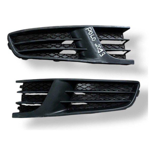 Par Moldura Farol Milha Sem Furo Vw Polo 2013 6qd853666 Preto Ambos Lados