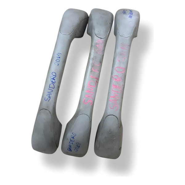 Trio Alça Puxador Teto  Renault Sandero 1.0 2012 2013 2014 - Cinza