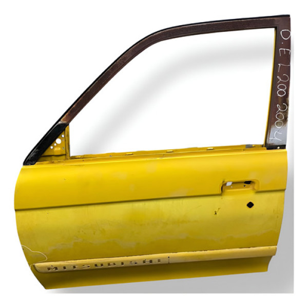 Porta Dianteira Esquerda Mitsubishi L200 2004 2005 Detalhe Dianteira Direita Amarelo