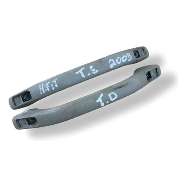 Par Alças Puxador Teto Traseiro Honda Fit  2004 2005 2006 - Cinza