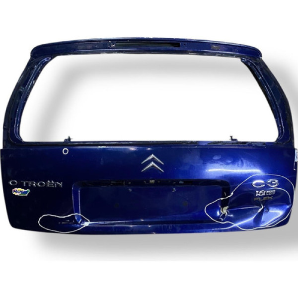 Tampa Traseira Sem Fechadura Citroën C3 2008 Com Detalhes Azul