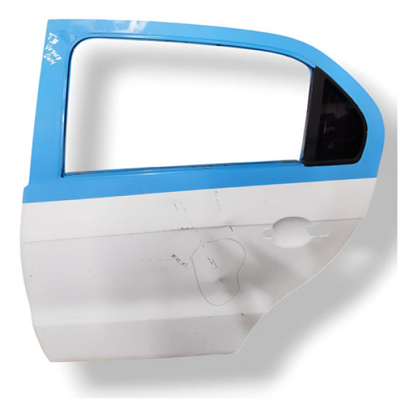 Porta Traseira Esquerda Volkswagen Voyage 2013 2014 Detalhe Branco Traseira Esquerda