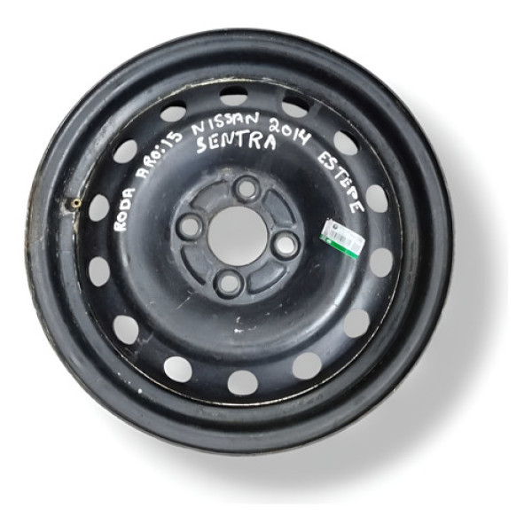 Roda Avulsa Ferro Aro 15 Nissan Sentra 2014 2015 2016 Preto