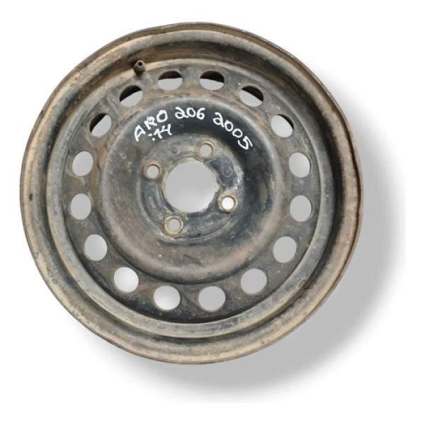 Roda Ferro Avulsa  Avulsa Aro 14 Peugeot 206 2005 2006 2007 Prateado