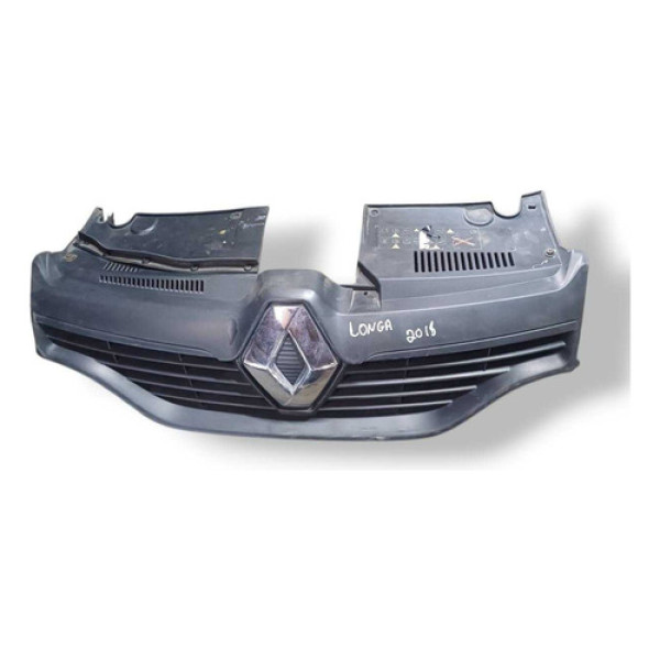 Grade Parachoque Dianteiro Renault Logan 2017 2018 2019 2020 Preto Brilhante