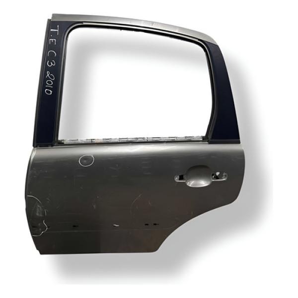 Porta Traseira Esquerda Citroën C3 1.4 2010 Com Detalhe Traseira Esquerda Verde-musgo