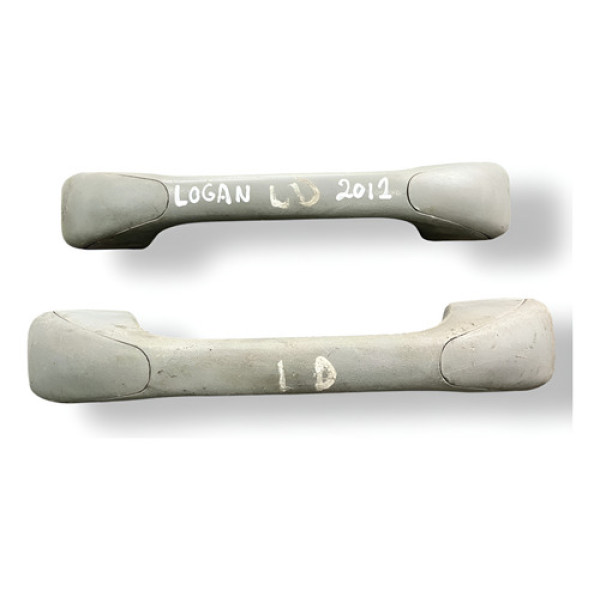 Kit 2 Puxadores Alça Teto Renault Logan 2011 2012 203 2014 - Cinza