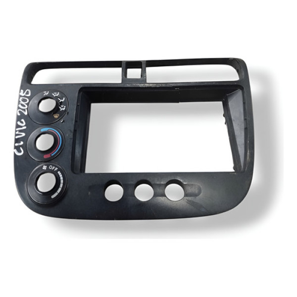 Moldura Multimídia Com Detalhe  Honda Civic 2004 2005 2006 Preto
