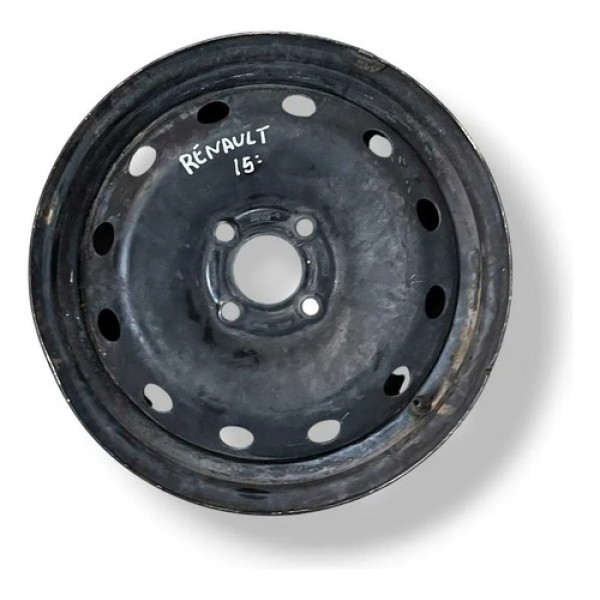 Roda Ferro Aro 15 Renault Sandero Logan Clio Scenic Kang Preto