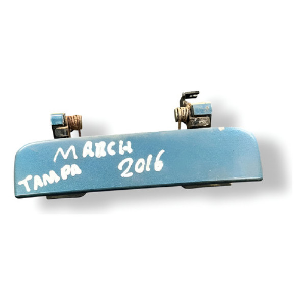 Maçaneta Externa Tampa Traseira Nissan March 2015 2016 2017 - Azul - Traseira