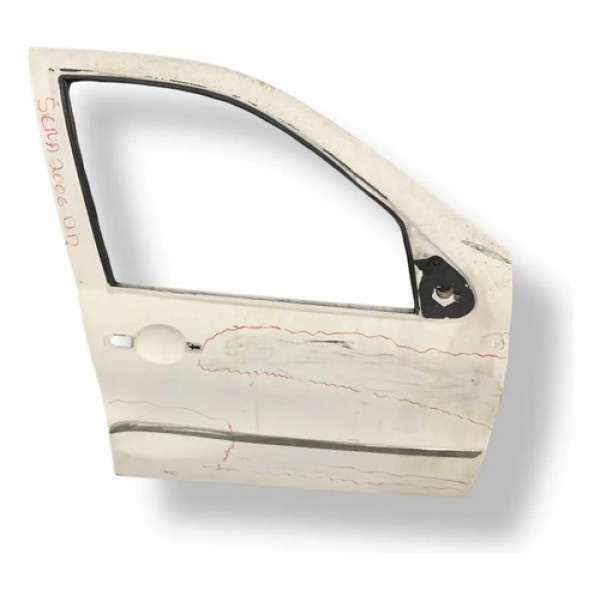 Porta Dianteira Direita Fiat Siena 2005 2006 2007 Detalhe Dianteira Direita Branco