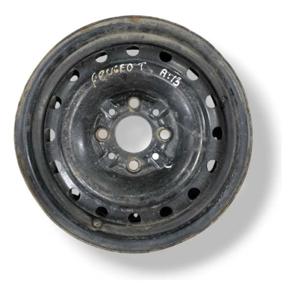 Roda Ferro Avulsa Aro 13 Peugeot 206 307 - Original 4 Furos Preto