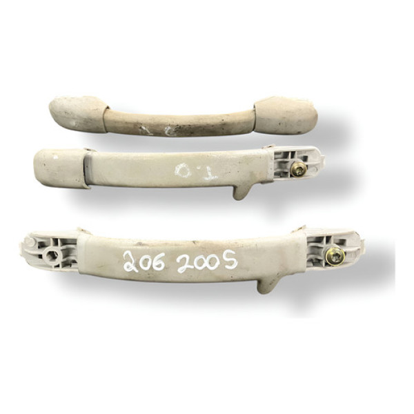 Kit Alça Puxador Teto Peugeot 206 2005 2006 2007 2008 2009 - Branco