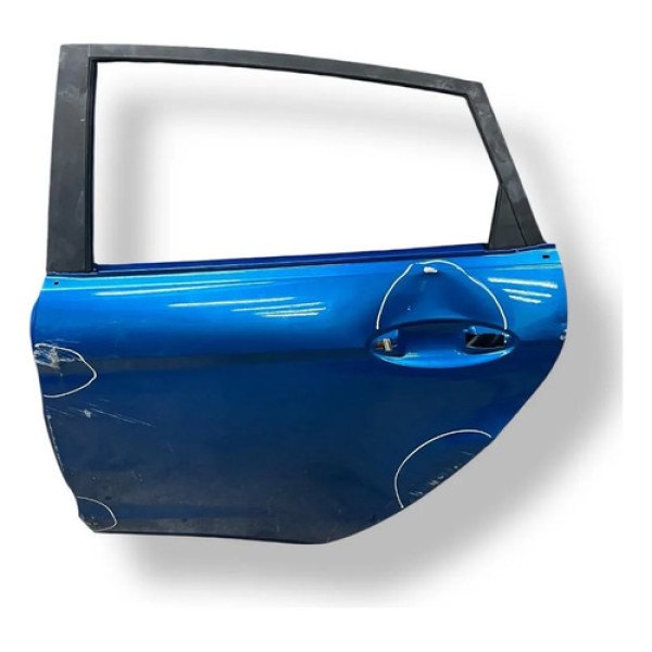 Porta Traseira Esquerda Ford New Fiesta 2009/2018 Detalhe Traseira Esquerdo Azul-turquesa